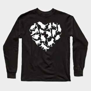 Heart full of cats Cute little cats in a heart adorable kitty Kittenlove Only cats in my heart Long Sleeve T-Shirt
